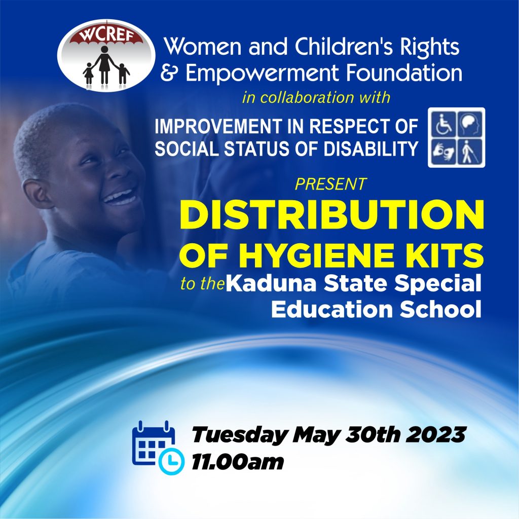 Distribution of Hygiene Kits to the Kaduna State Special Education School WCREF Flyer